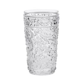 Paisley Acrylic Glasses Drinking Set of 4 Hi Ball (17oz), Plastic Drinking Glasses, BPA Free Cocktail Glasses, Drinkware Set, Drinking Water Glasses