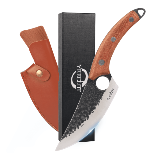 Yeeclot 6 inch Viking Knife, Butcher Knife, Boning Knife High Carbon Stainless Steel, Meat Cleaver Knife for Camping Outdoor, BBQ and Kitchen Yeeclot 6 inch Viking Knife, Butcher Knife, Boning Knife High Carbon Stainless Steel, Meat Cleaver Knife for Camping Outdoor, BBQ and Kitchen