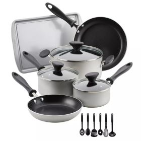 15pc Aluminum Nonstick Cookware Set with Prestige Tools