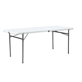 6 Foot Bi-Fold Plastic Folding Table, White