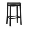 Claridge 32" Backless Indoor Bar Stool, Black with Black Faux Leather, Includes 1 Stool