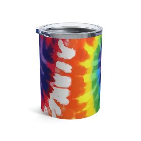 Insulated Tumbler 10oz, Psychedelic Rainbow Tie Dye