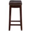 Claridge 26" Backless Indoor Counter Stool, Dark Brown with Brown Faux Leather, Includes 1 Stool