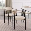 Modern Contemporary 2pcs Side Chairs Taupe Fabric Upholstered Ultra Stylish Chairs Set