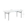 6 Foot Bi-Fold Plastic Folding Table, White