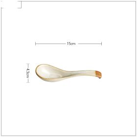 Retro Stoneware Small Spoon Household (Option: Mud Color)