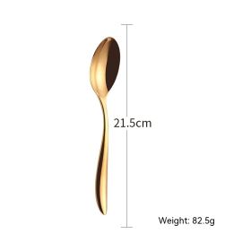 Stainless Steel Knife, Fork And Spoon Golden Western Tableware (Option: Golden Spoon)