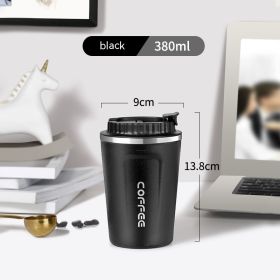 Stainless Steel Portable Convenient Cup (Option: Black 380ML-380mlto510ml)