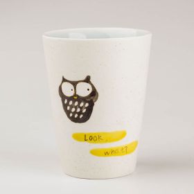 Ceramic Hand Pearl Glaze Cup (Option: Owl-301to400ml)