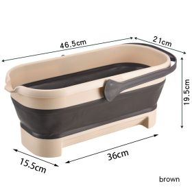 Collapsible Bucket Plastic Mop Water Storage Household Disposable (Option: Beige-Small)