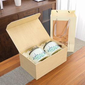 Ceramic Double Cans Tea Pot Household Half A Catty Package Tea Storage Tank (Option: Resin Doubletank Gift Box)