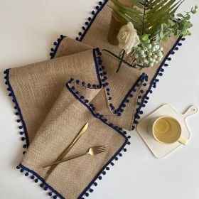 Table Decoration Jute Table Flag (Color: Blue)