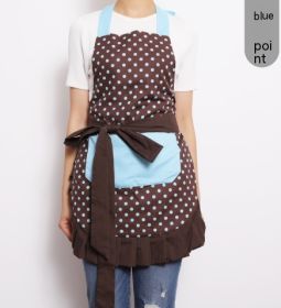 Printed Apron Antifouling Supermarket Overalls Women's Kitchen (Option: Coffee Background Blue Dots-Children's Style)