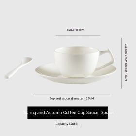 Coffee Set Ceramic Pure White European Afternoon Tea (Option: Spring And Autumn-200ml)