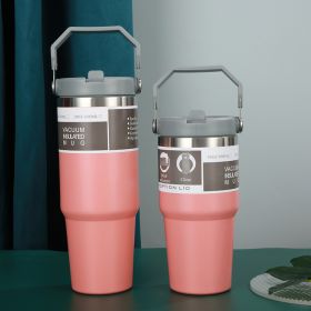 Portable Portable Cup Large Capacity (Option: Pink Single Drink-600 Ml)