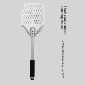 8-inch 10-inch Square Punching Pizza Shovel (Option: Alloy silver handle-8inches)