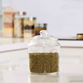 Thickened Glass Tea Jar Dry Fruit Mixed Grain Medicinal Food Storage (Option: 2catty-B)