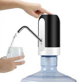 Water Bottle Switch Pump Electric Automatic Universal Dispenser 5 Gallon USB USB Water Pump Dispenser Automatic Drinking Water Bottle Pump 2/3/4/5 Gal (Color: BLACK)