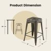 24 Inch Set of 4 Tolix Style Counter Height Barstool Stackable Chair