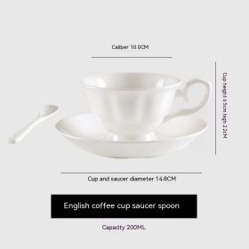 Coffee Set Ceramic Pure White European Afternoon Tea (Option: British Cup And Saucer-200ml)