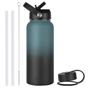 Vacuum Stainless Steel Large Capacity Water Bottle (Option: Black Blue Gradient-1000ml)