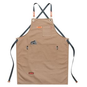 Denim Canvas Apron Restaurant Baking Barber Men's And Women's Work Clothes (Option: Khaki-Children's 47cm Long)