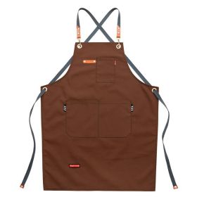 Denim Canvas Apron Restaurant Baking Barber Men's And Women's Work Clothes (Option: Coffee-Children's 57cm Long)